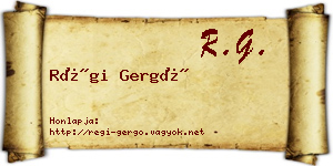 Régi Gergő névjegykártya