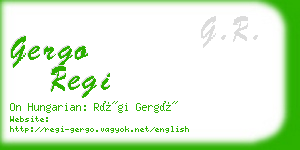 gergo regi business card